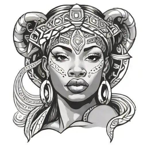 African Godess With Her Tongue Out