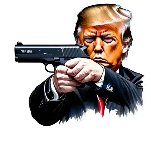 Trump Holding Gun