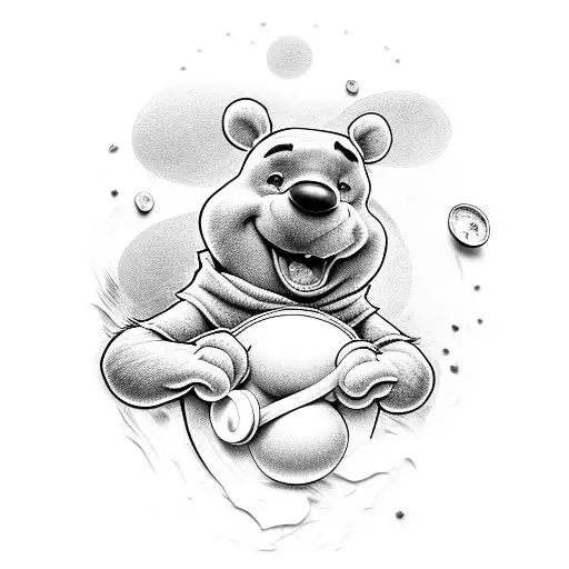Black White Winnie The Pooh