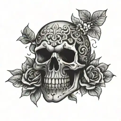 Skull Made Of Labirint Flowers