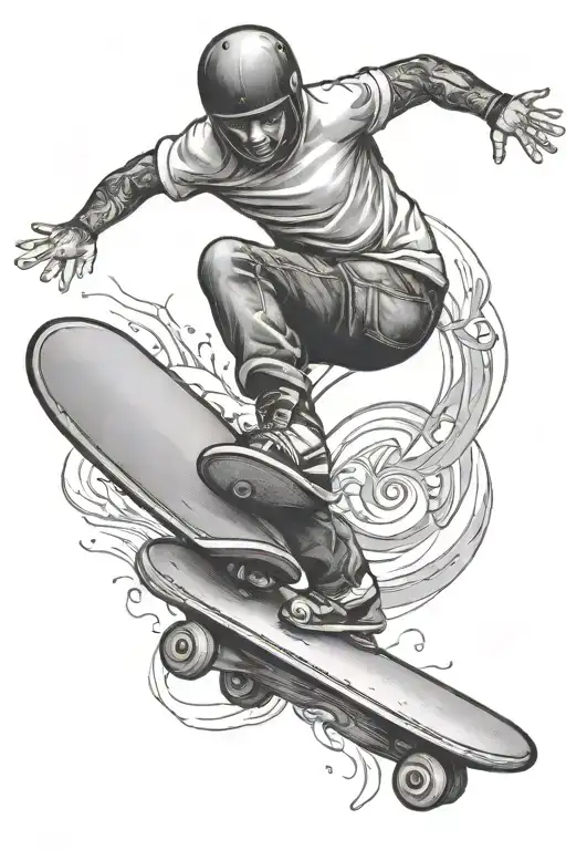 Skateboarder On A Mini Ramp