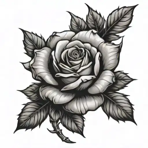 Thorny Rose In Black Tones