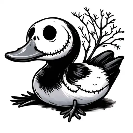 Duck Toy White And Black From Nightmare Before Christmas Movie