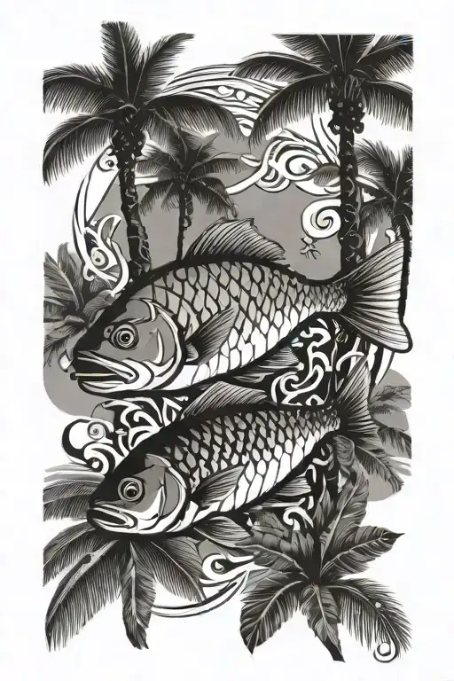 Hawaiin Fish Palm Trees