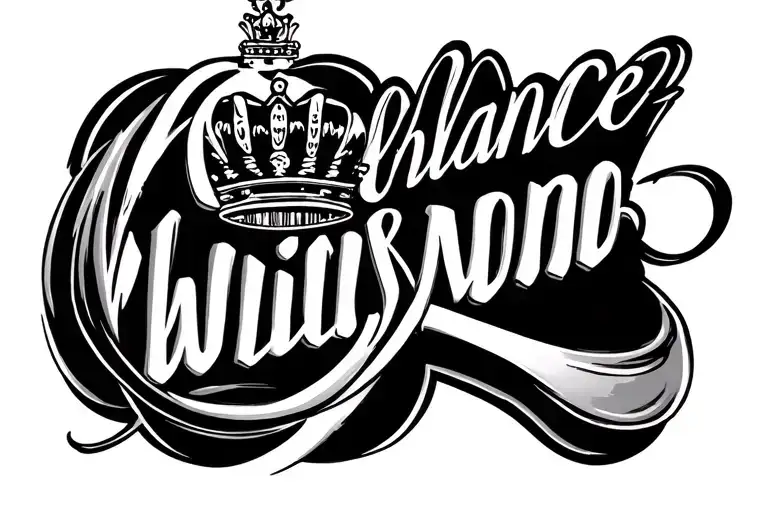 The Name Chance Wilson In Cursive With A Crown Over The C