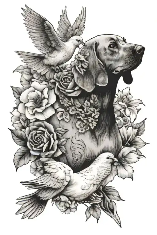 Dogs Flowers Dove