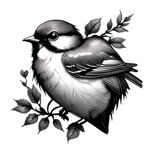 Stitched Heart With Small Bird