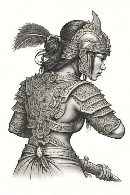 Filipino Woman Warrior Facing The Back