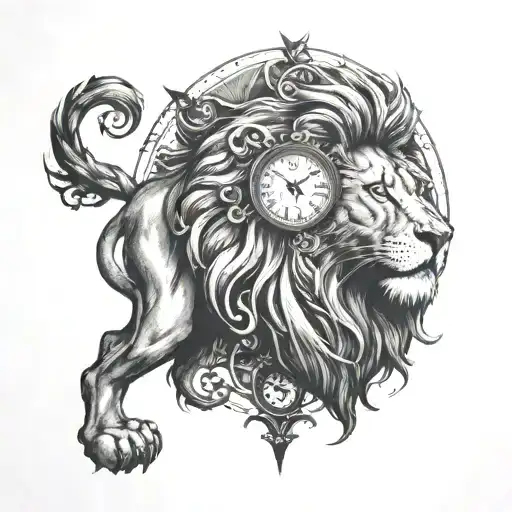 Lion And Clock Face