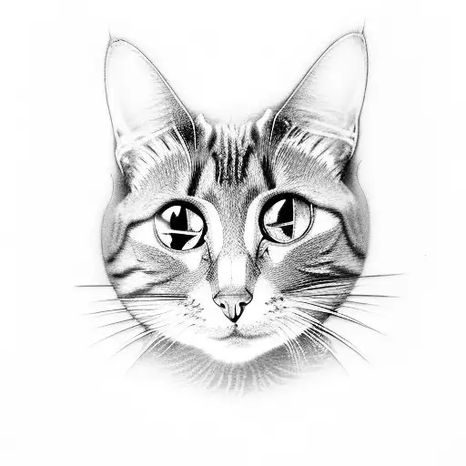 A Black-grey Style Tattoo Of A Cat Sitting On A Coffee Cup With A Sun Rising In The Background