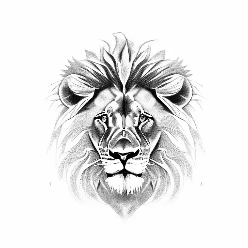 Lion With Crow And Lions Babys