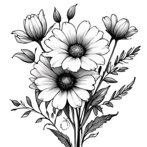 March And April Birth Flowers Simple