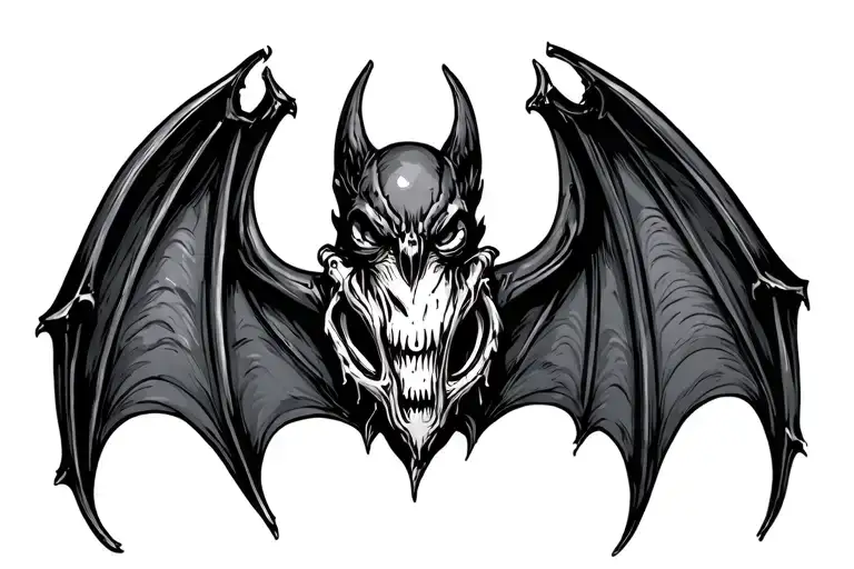Gothic Bat Ring Finger Tattoo Design