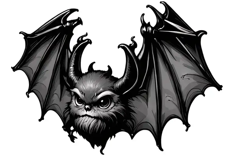 Cute Gothic Bat Ring Finger Tattoo Design