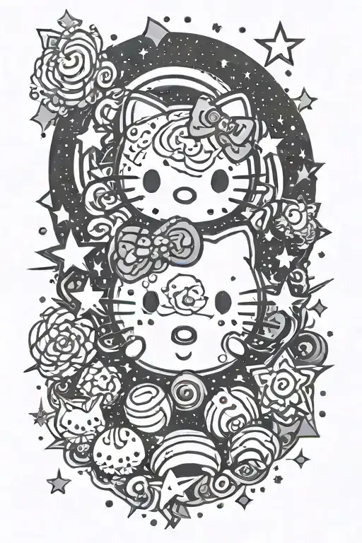 Galaxy Filled With Stars With Hello Kitty Involved