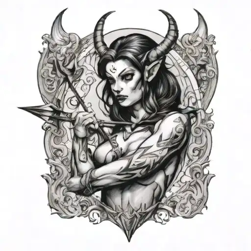 Succubus Pierced By An Arrow