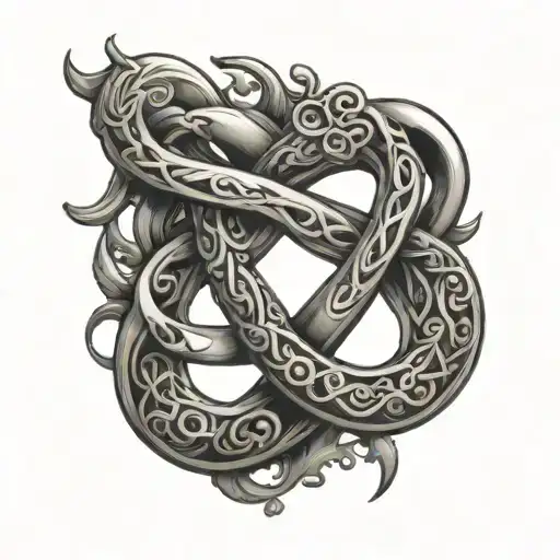 Infinity Symbol Interwined With Seattle And Charlotte Symbols