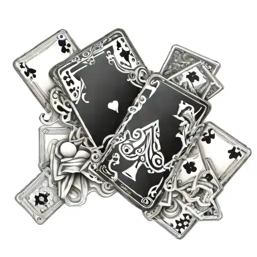 Money And Playing Cards Forming