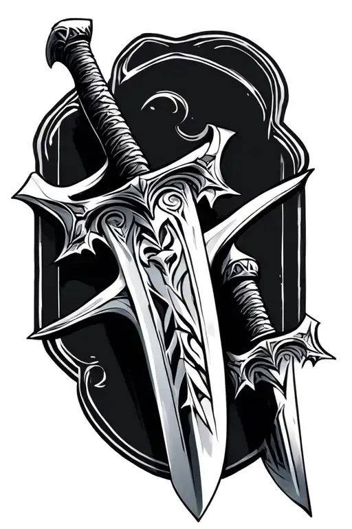 Sword With Nordic Runes Graved On The Blade