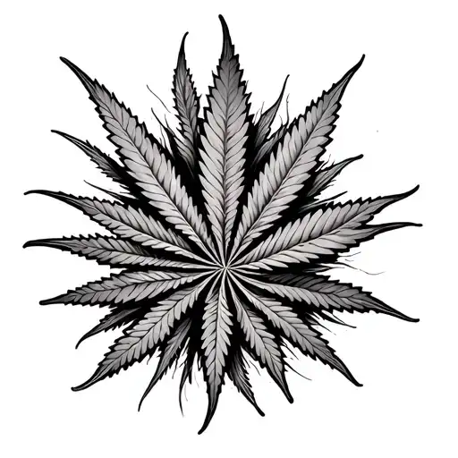 Weed Trippy Abstract Lineart