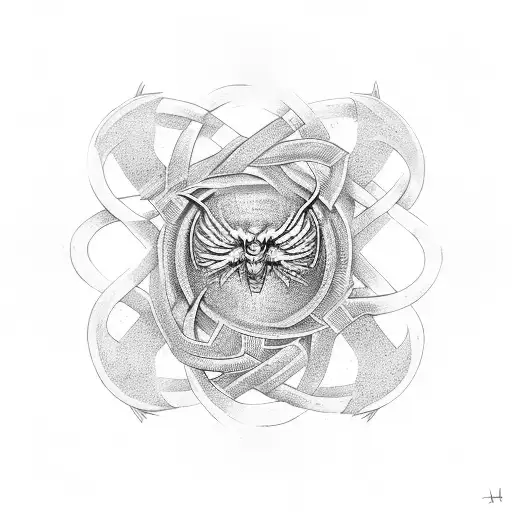 A Survivor Symbol Intertwined With A Renassaince-inspired Pattern