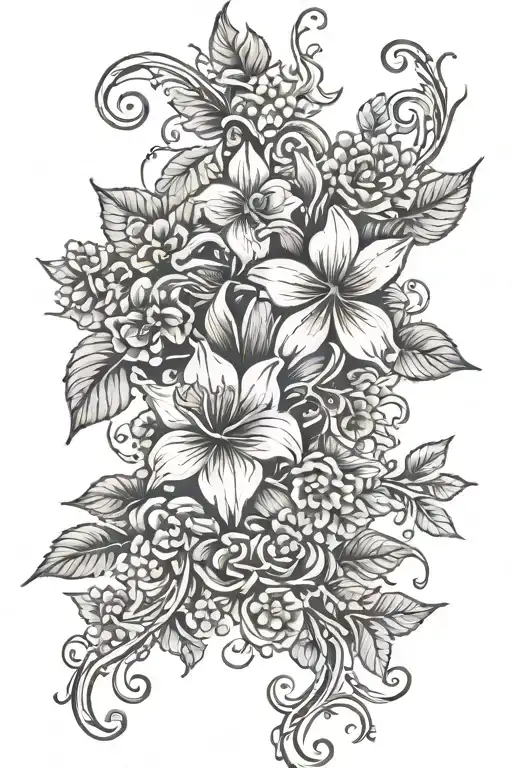 Vine And Flowers Wrapped Around Forearm