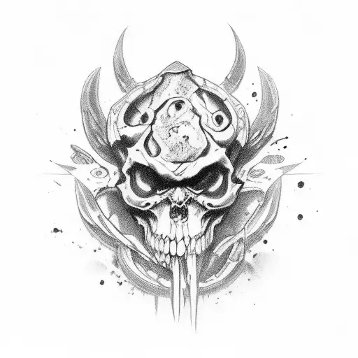 Blackout Com Caveiras Demoniacas Usando Tinta Branca Em Cima Do Blackout