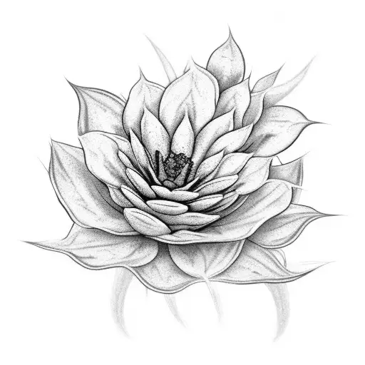 A Black-grey Tattoo Of A Plant Growing Out Of A Paintbrush