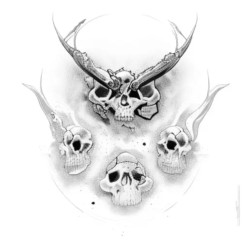 Blackout No Inteiro Com Caveiras Feitas Em Branco