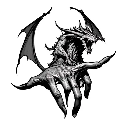 The Demon On The Hand Reaching