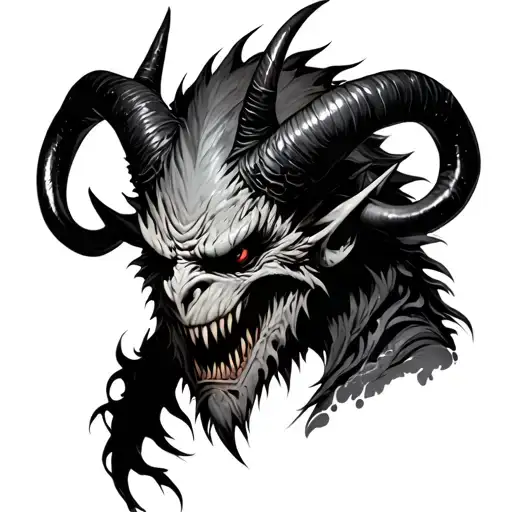 A Black Monster With Horns