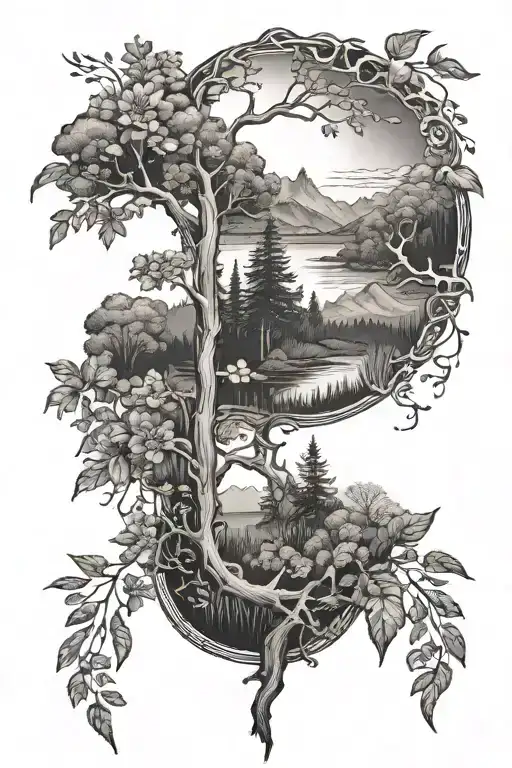 Nature Tattoo Going Down My Spine