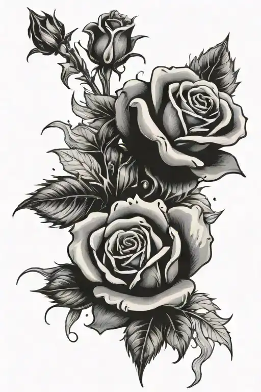 Black Roses With Flames