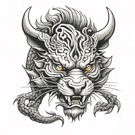 Dragon Ox Tiger Pig Face Made