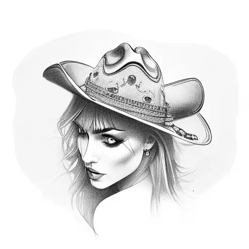 An Alluring Woman With A Cowboy Hat And Cowboy Boots In A Seductive Pose