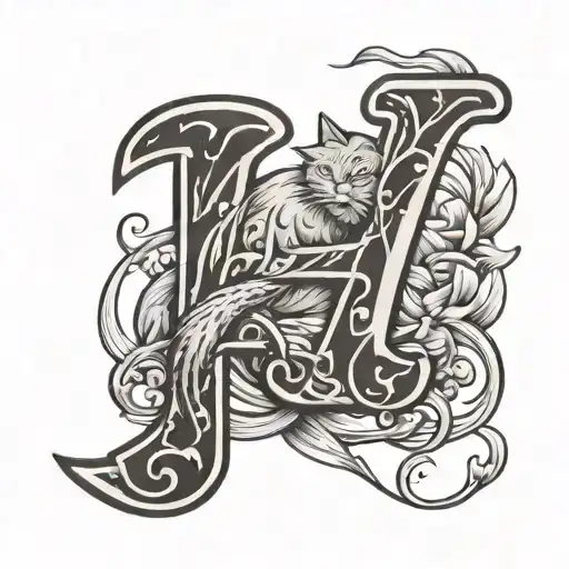 Z Letter With Cat Tail Sticking