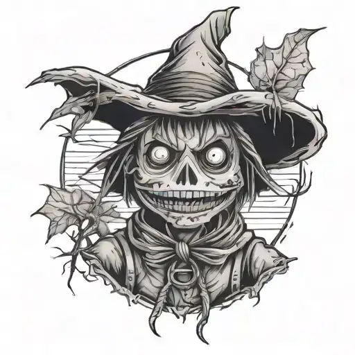 Evil Creepy Scare Crow Kid Looking