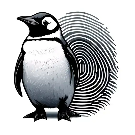 Fingerprint Penguin With Gemini Symbol