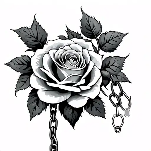 Broken Chain With Rose Vine