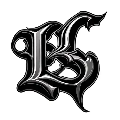 B And L Letters In 3D Gothic Font