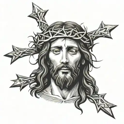 Jesus Christ With Crown Of Thorns
