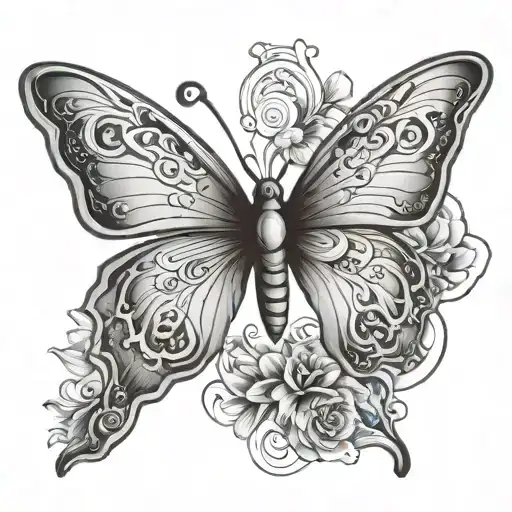 Butterfly And Aries Zodiac Sign