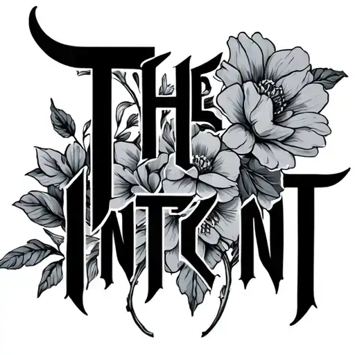 The Word Intent With Flowers Behind It