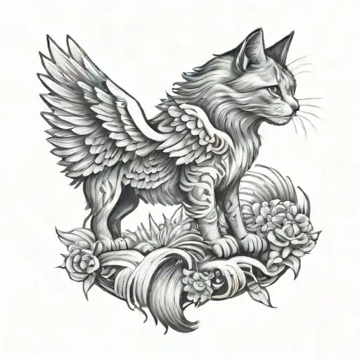 Cat Dog Wings Rainbow Bridge