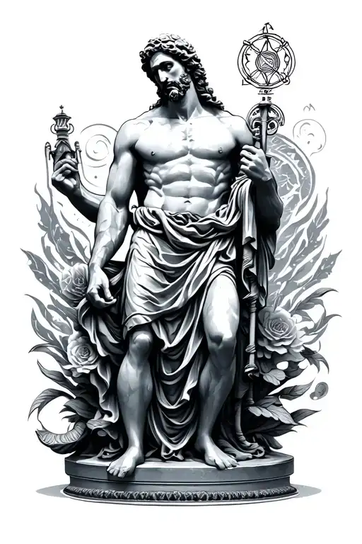 Aquarius Zodiac Sign Made Man Statue