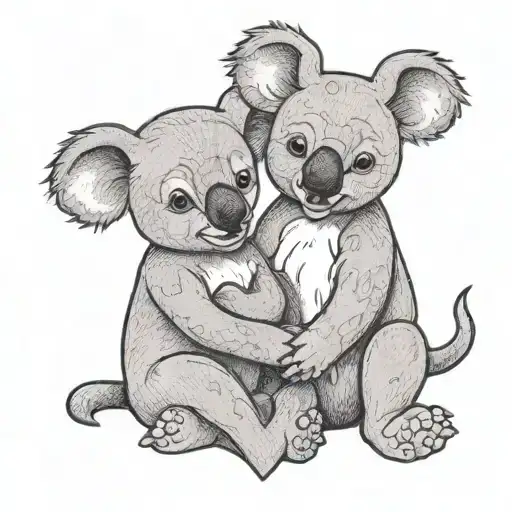 Dog And Koala Holding A Heart