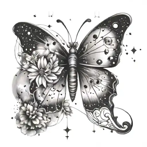 Butterfly And Aries Constellation
