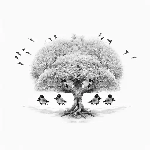 Tree With Baby Birds