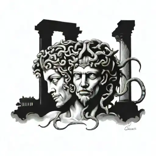 Medusa And Roman Coliseum