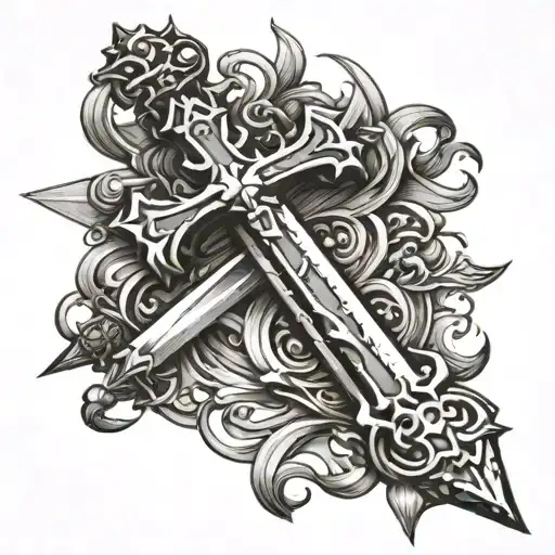 A Religious Cross Sword